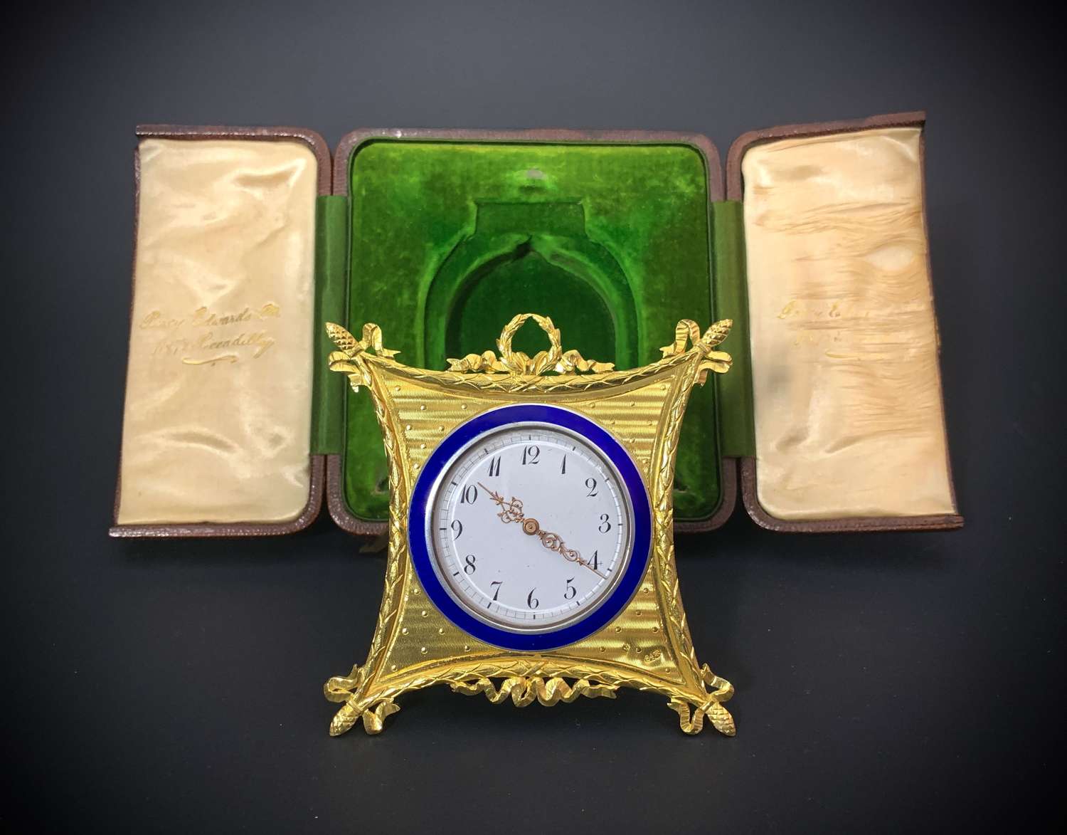 A Russian Silver Gilt travelling time piece circa 1900