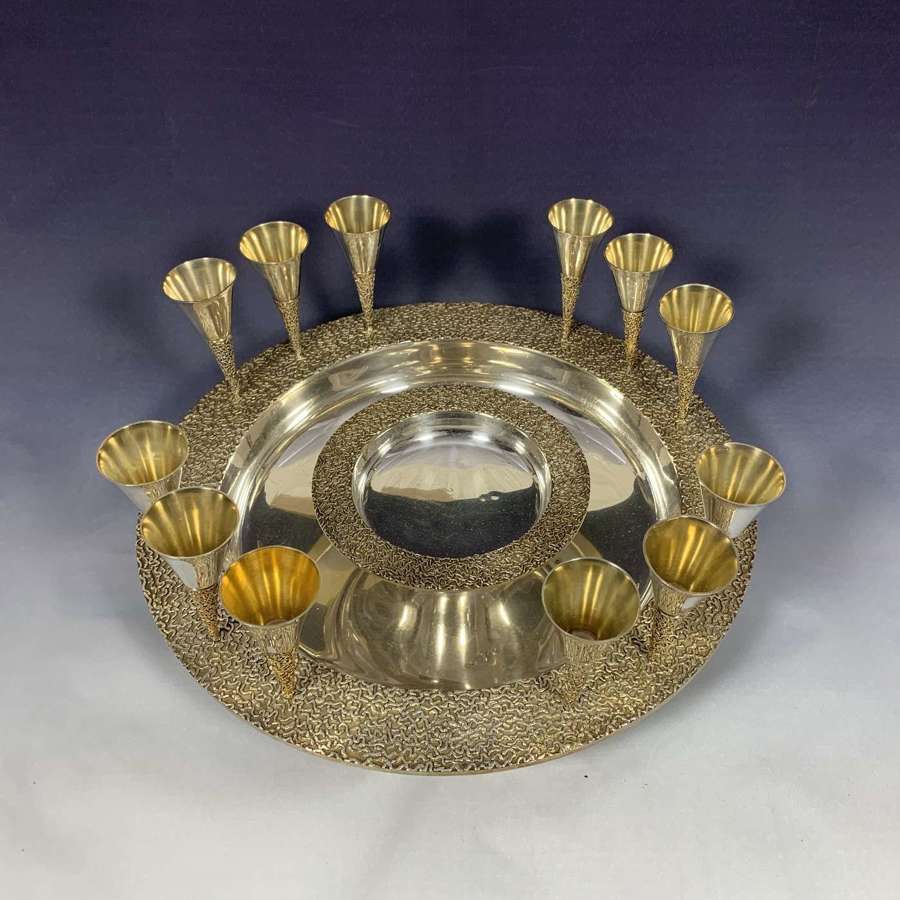 A silver gilt Caviar set by Stuart Devlin, dated 1970