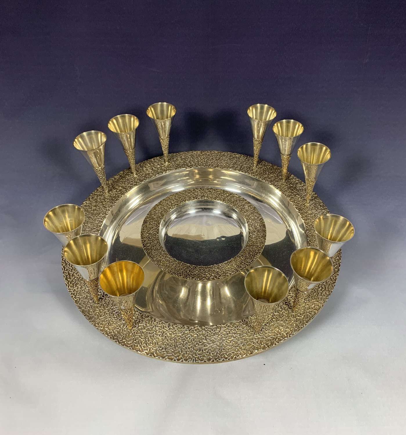 A silver gilt Caviar set by Stuart Devlin, dated 1970