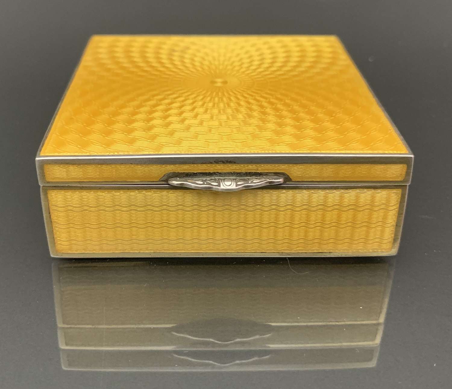 Art Deco sterling silver & enamel pill box