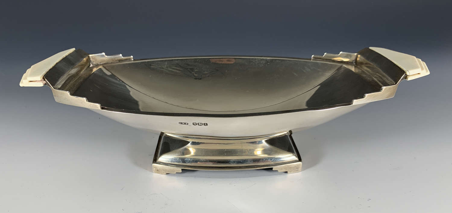 An Art Deco silver and Ivory fruit bowl