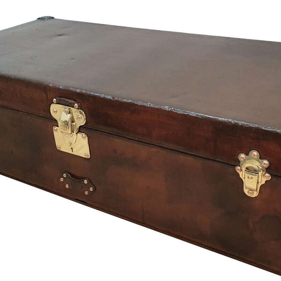 A Louis Vuitton all leather Malle Cabine trunk circa 1910