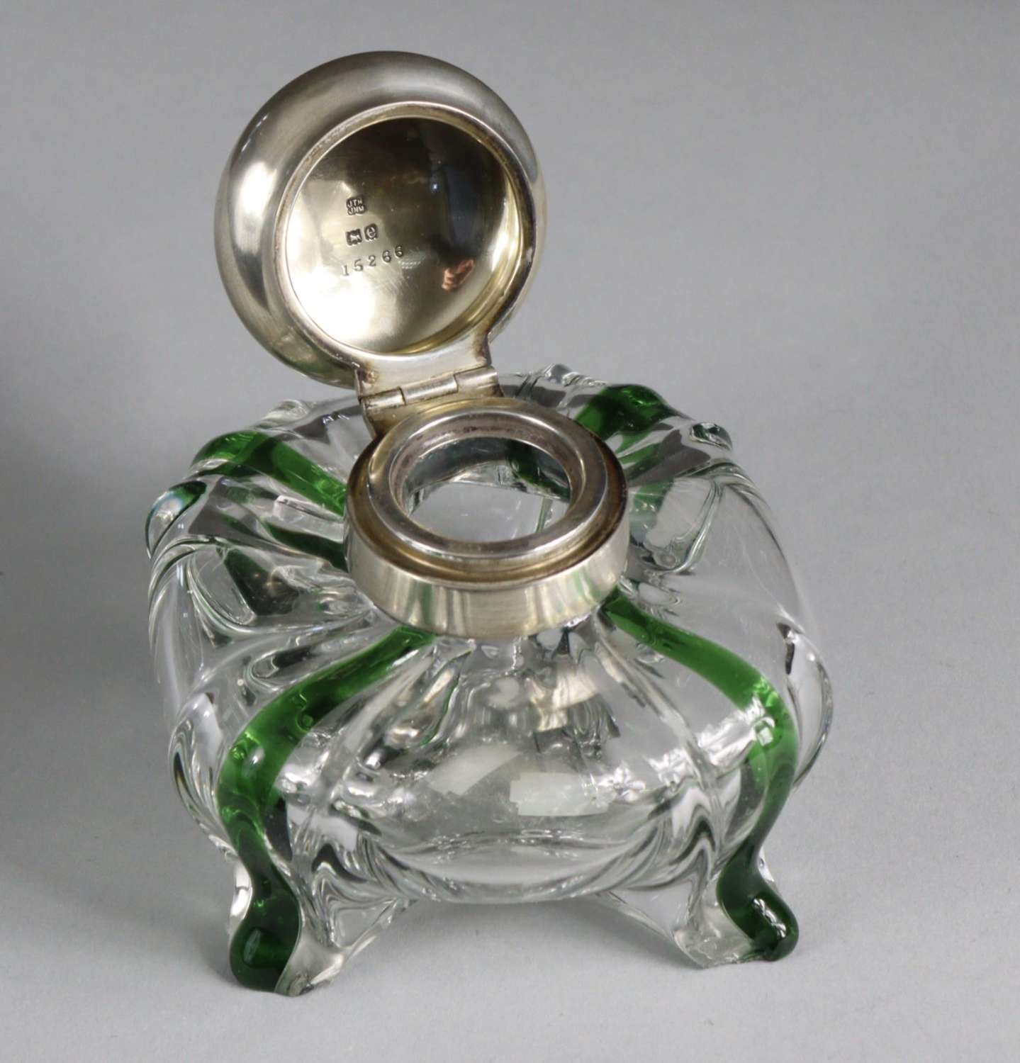 An Art Nouveau inkwell by Heath & Middleton, dated 1896