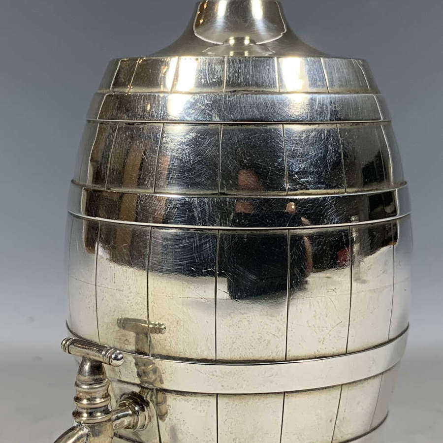 A miniature sterling silver Whiskey barrel