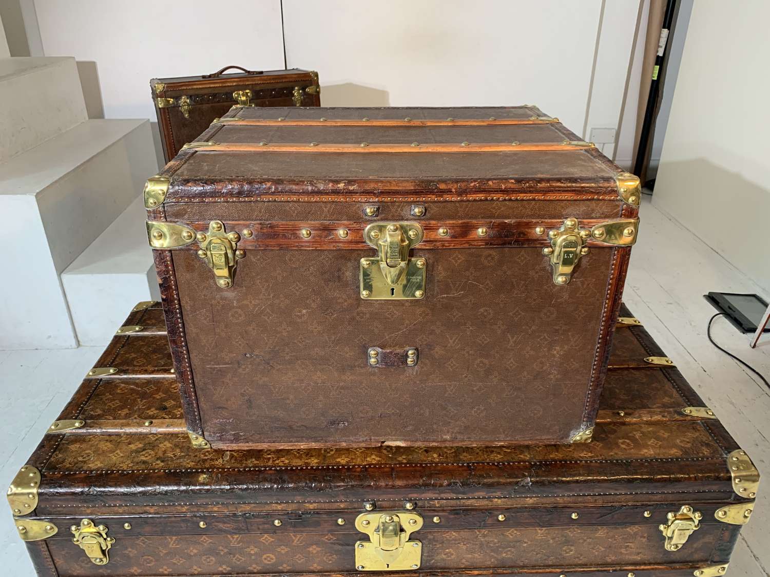 A Louis Vuitton cube trunk circa 1900