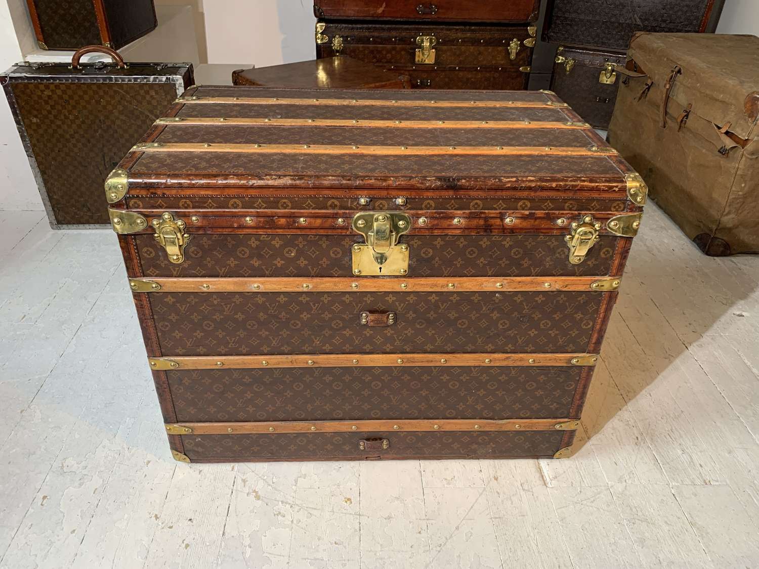 A large Louis Vuitton Malle Courier trunk circa 1900