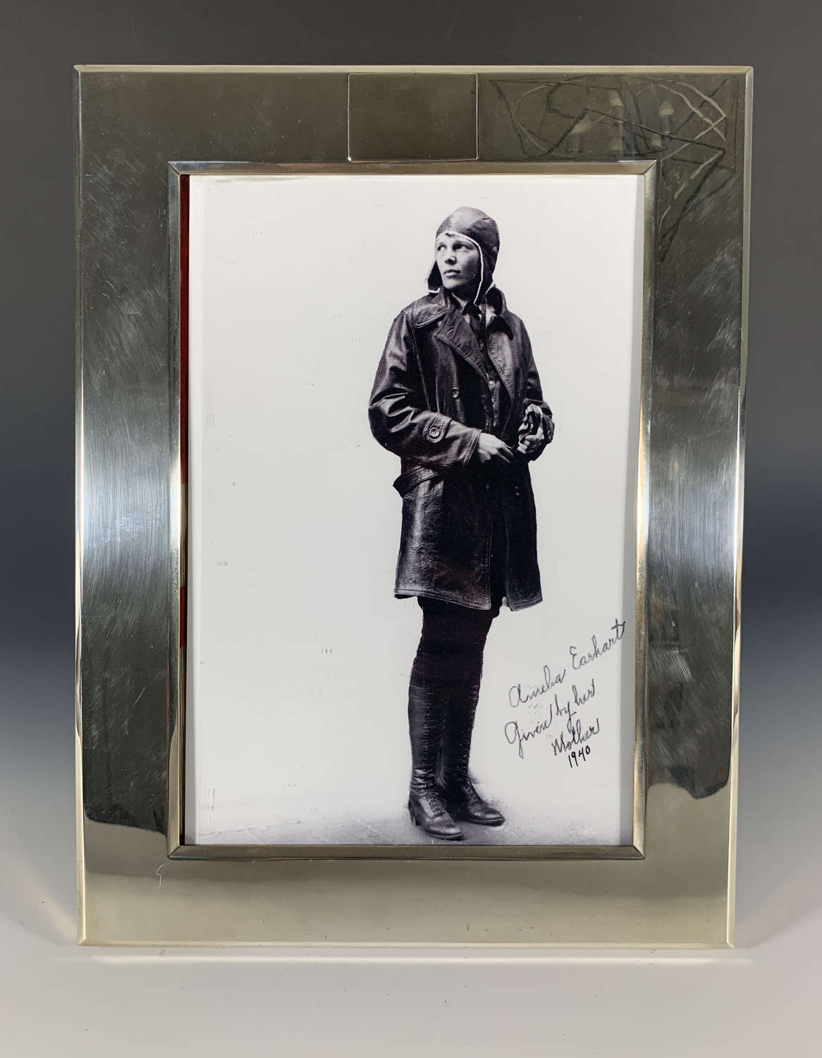 A very large sterling silver photograph frame by Sebastian Garrard