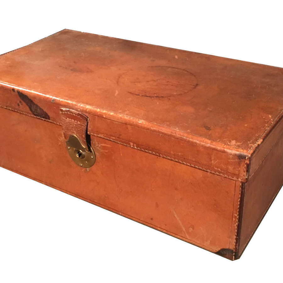A very rare and unusual all leather pistol case by Goyard, circa 1900.