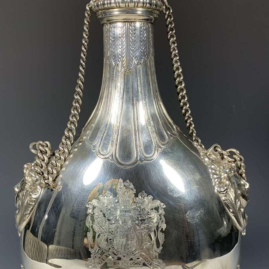 A large sterling silver Pilgrim Vase Hors racing trophy.
