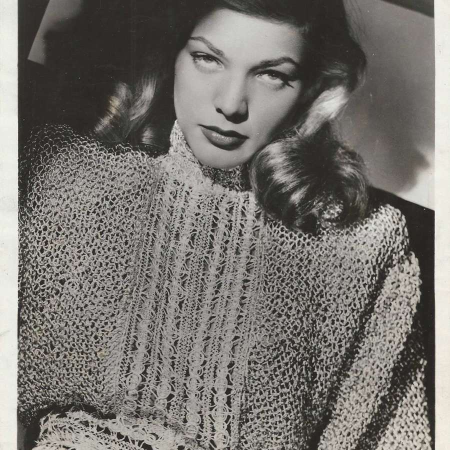 Lauren Bacall - Warner Brothers promotional photograph. C.1946