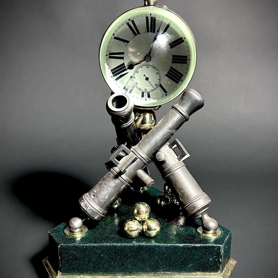 An unusual Military themed Mantle clock