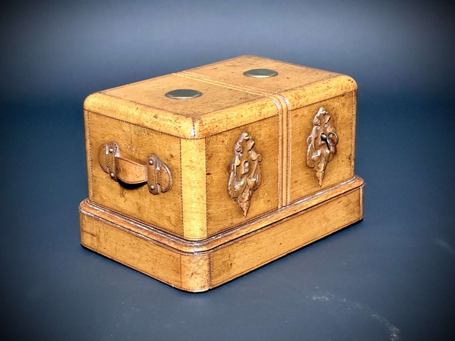 An unusual carved Fruitwood Tea Caddy. French, circa 1880
