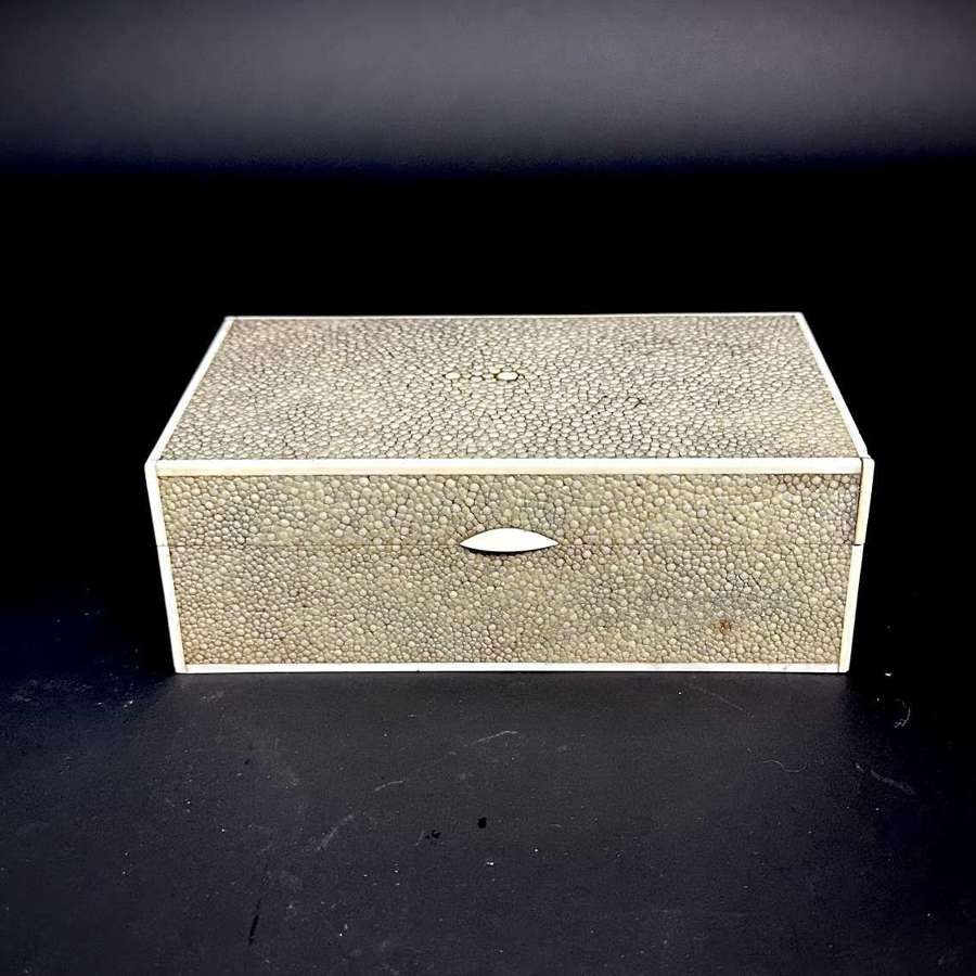 An Art Deco Shagreen and bone cigar box. Circa 1930