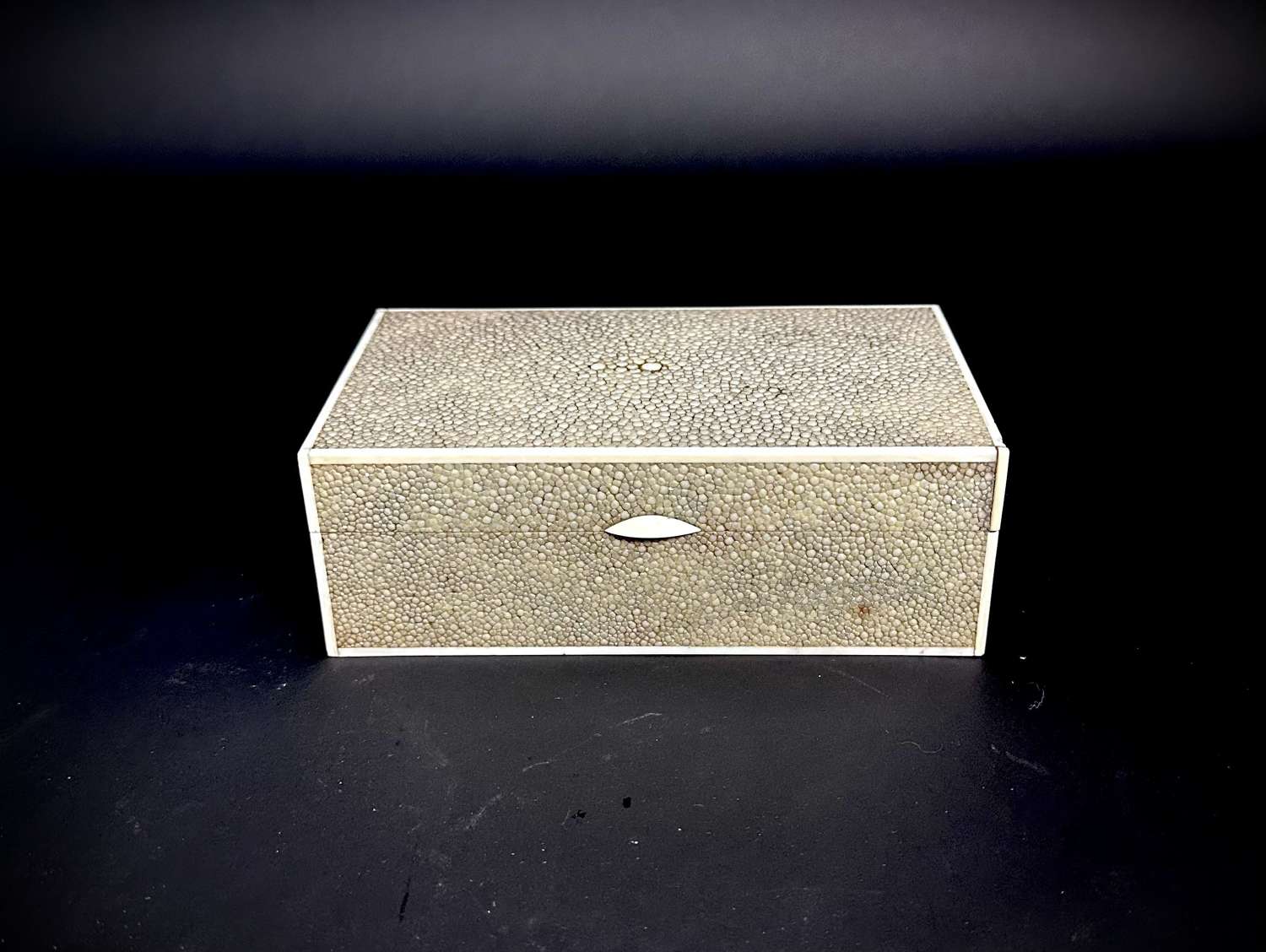 An Art Deco Shagreen and bone cigar box. Circa 1930