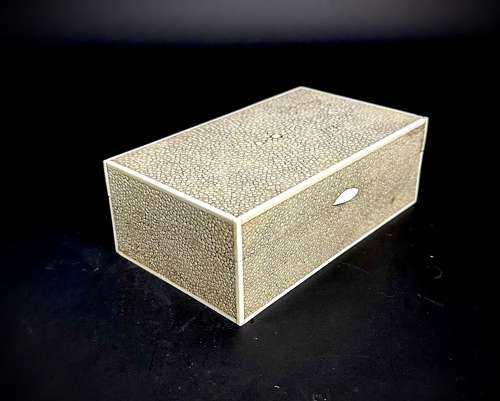 An Art Deco Shagreen and bone cigar box. Circa 1930