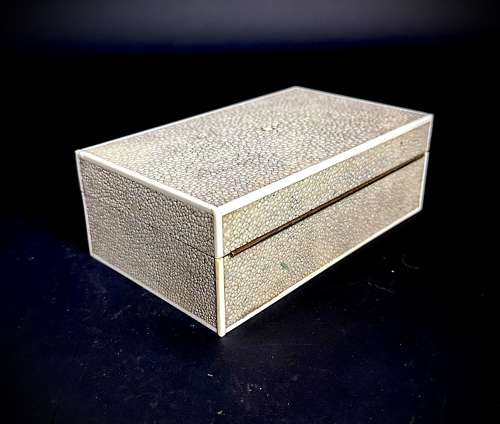 An Art Deco Shagreen and bone cigar box. Circa 1930
