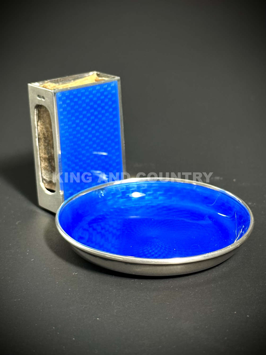 An Edwardian silver and enamel combination vesta case and ashtray