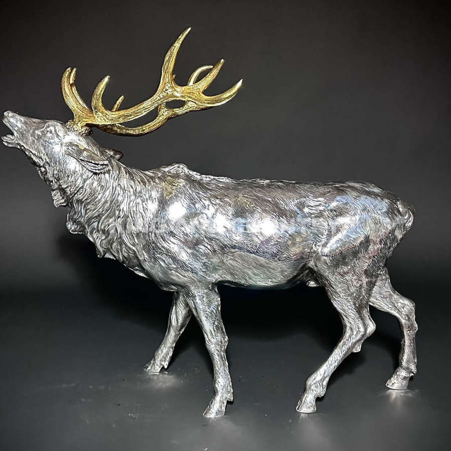 An exceptional silver stag by Berthold Muller.