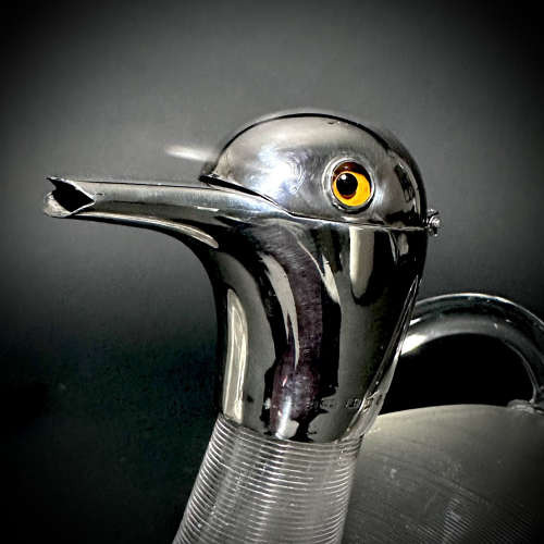 A rare pair of Victorian Duck claret Jugs