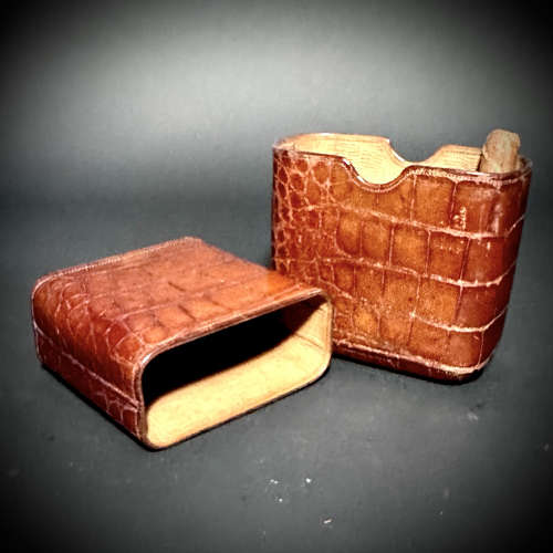 A large Edwardian travelling cigar wallet