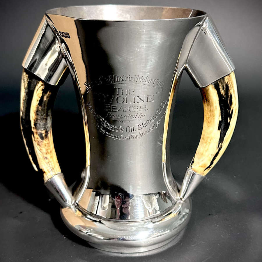 A silver and boar tusk Trophy cup tankard. The Ovaline Beaker