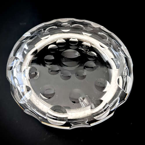 A large silver & cut glass club cigar ashtray. Wilhelm Binder, ca 1910