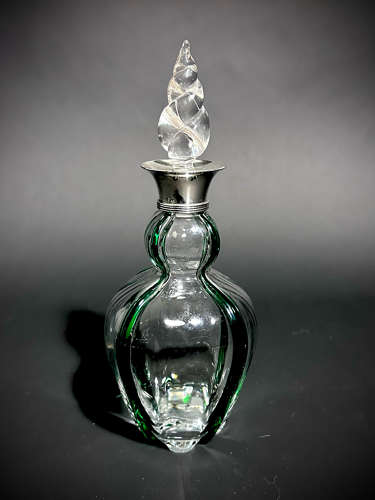 A set of 3 Art Nouveau Stuart Glass Claret jugs by Heath & Middleton