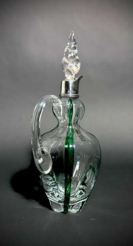 A set of 3 Art Nouveau Stuart Glass Claret jugs by Heath & Middleton